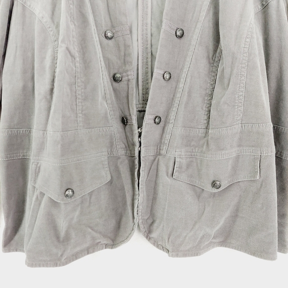 Lane Bryant Women's Gray Buttons Tops Blouse Jackets 6482 - Picture 3 of 8